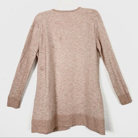 Madewell Ryder Dusty Pink Striped Cardigan Sweater - Picture 3 of 6